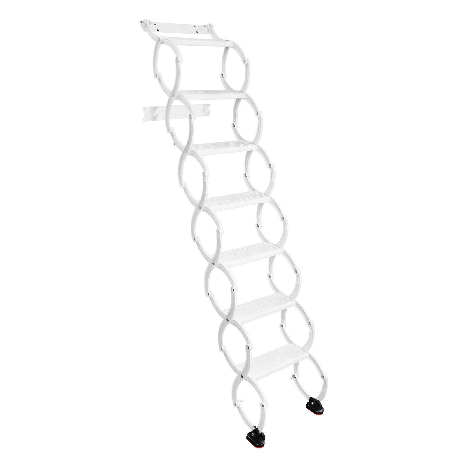 7-Steps Villa Retractable Folding Stair Wall Mounted Folding Ladder Step Ladders
