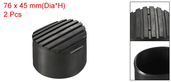 2pcs 76mm ID Rubber Telescopic Ladder Non-Slip Feet Mat Pad Cover Cushion Black