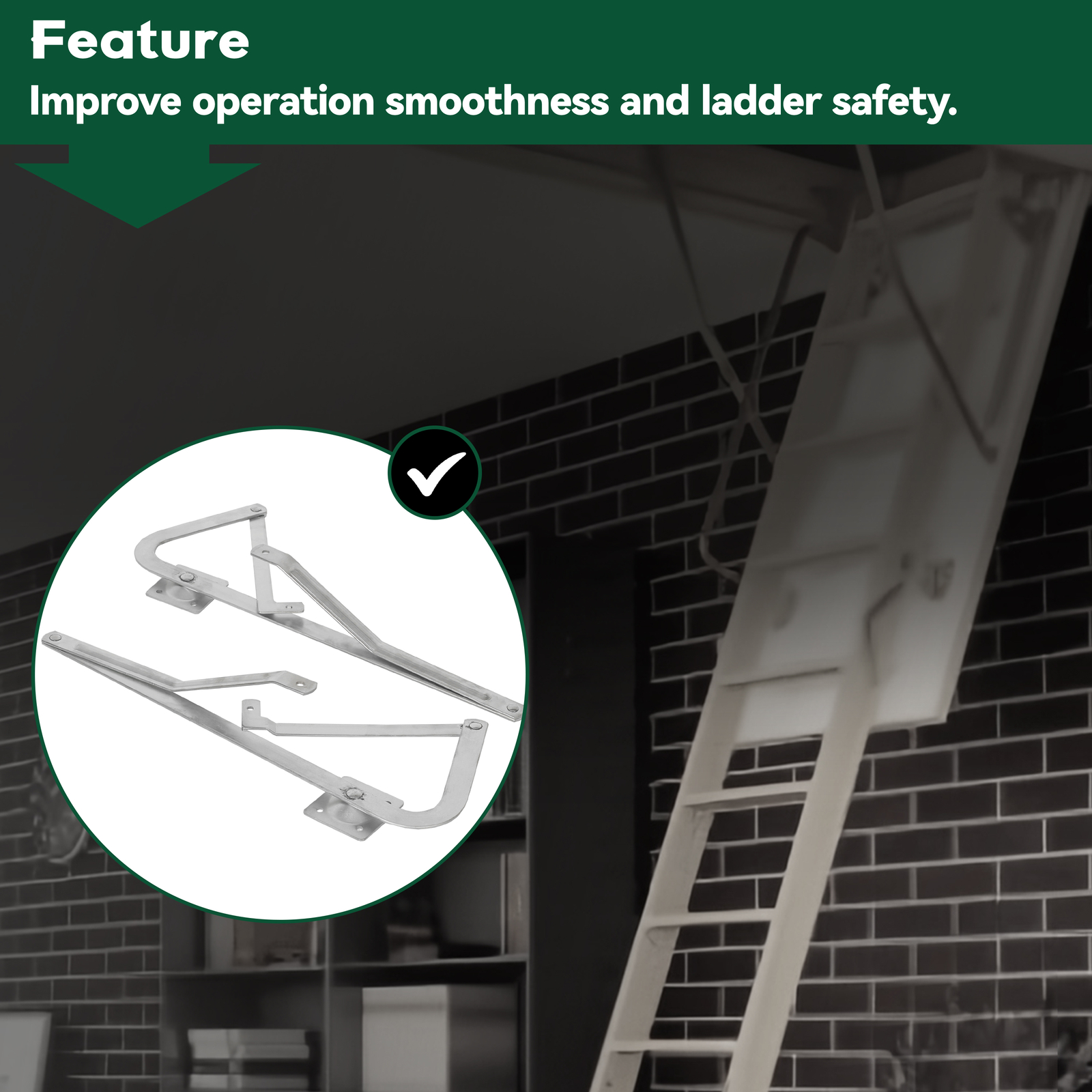 Pair Attic Ladder Spreader Hinge Arms FOR MFG after 2010 Werner Series 55-2