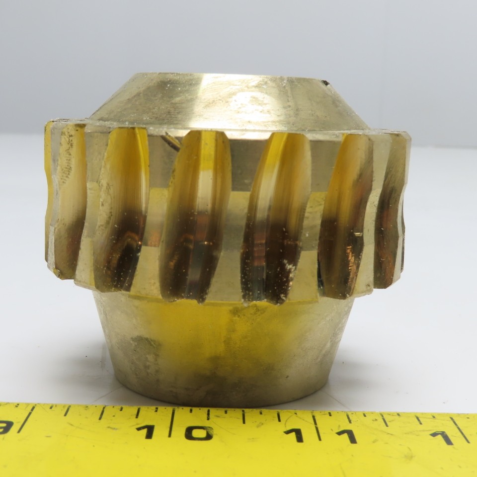 Brass Helical Drive Gear 35mm Bore 76mm OD 17 Tooth 64mm Long