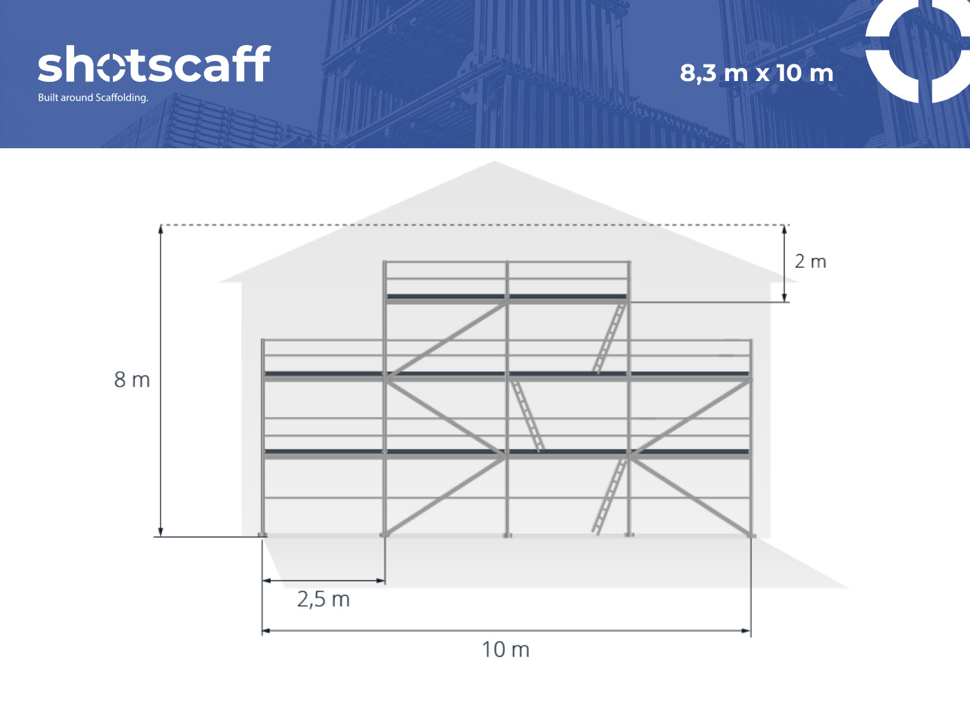 Aluminium gable frame new 8.3×10 Alu-scaff 74 incl. free shipping