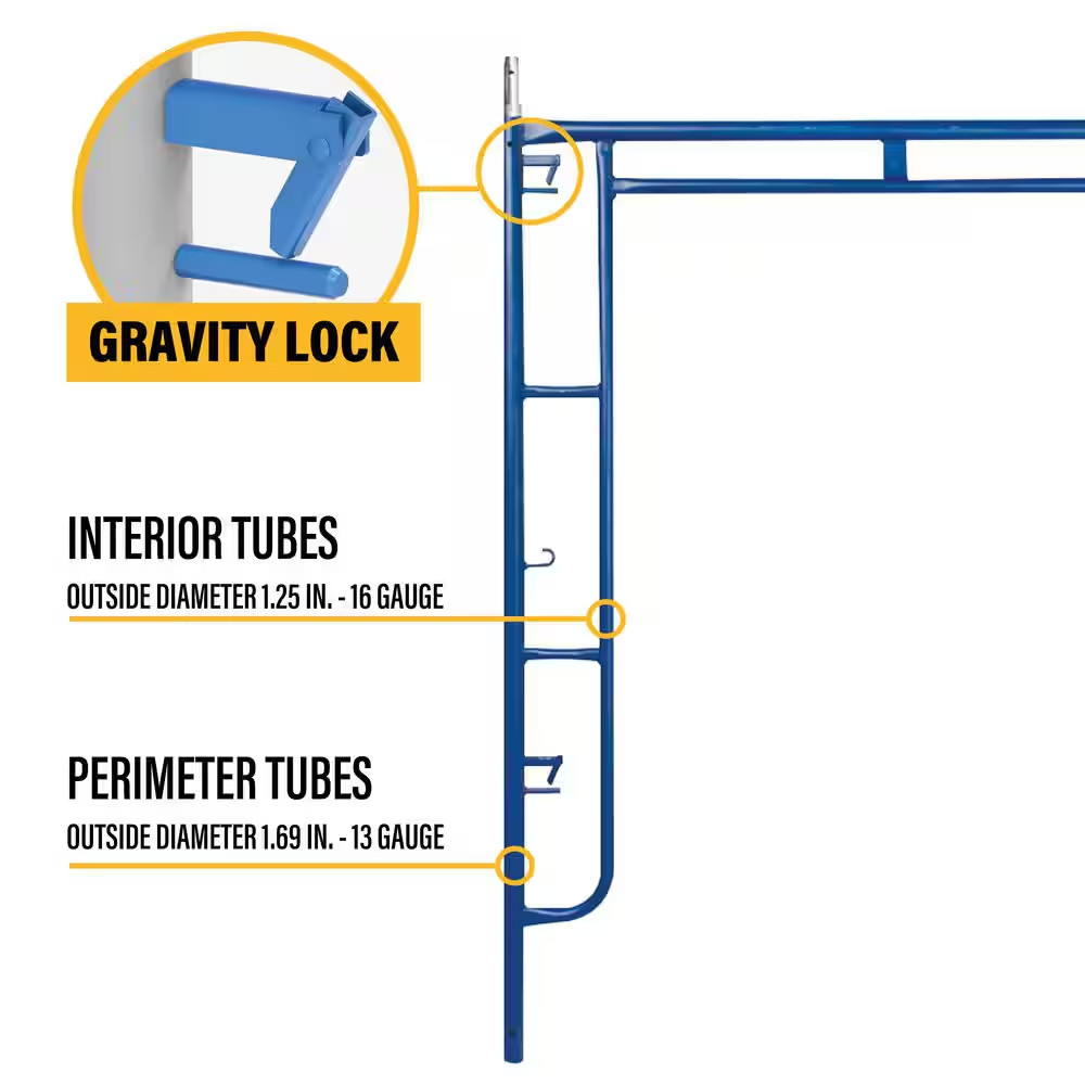 Saferstack Series 76 In. X 60 In. Blue Mason Walk-Through Arch Scaffold Frame, (