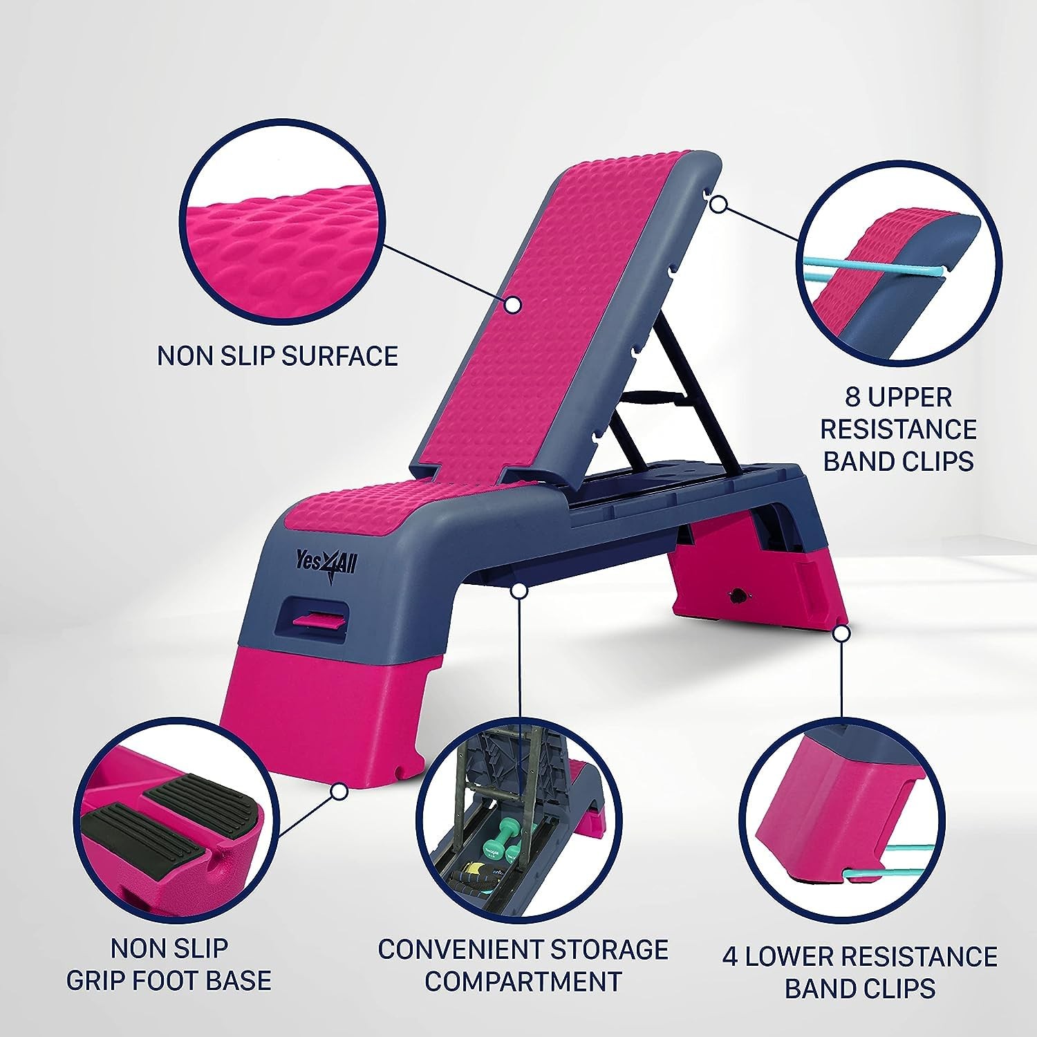 Yes4All Multifunctional Fitness Aerobic Step Platform/Aerobic Deck, Household St