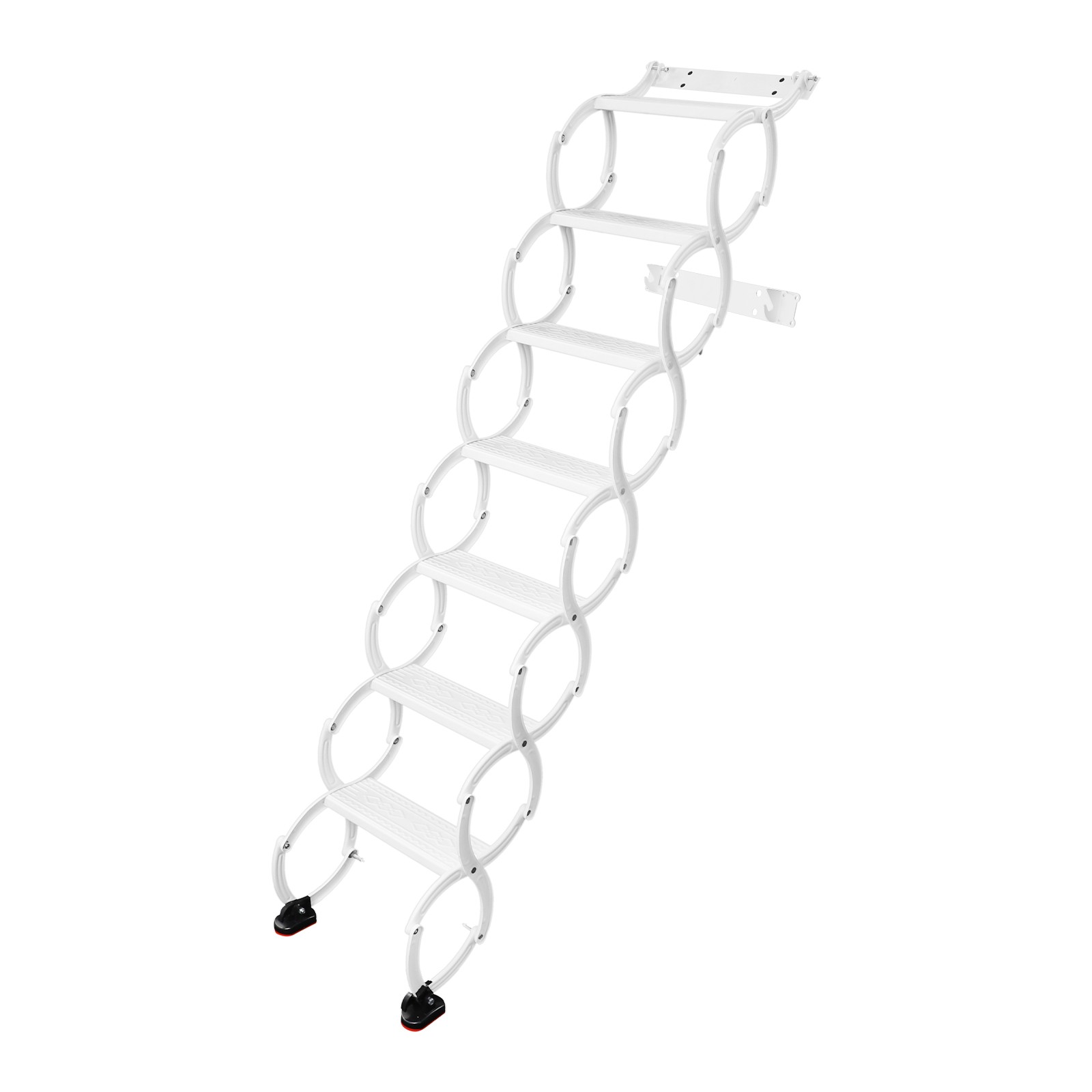 7-Steps Villa Retractable Folding Stair Wall Mounted Folding Ladder Step Ladders