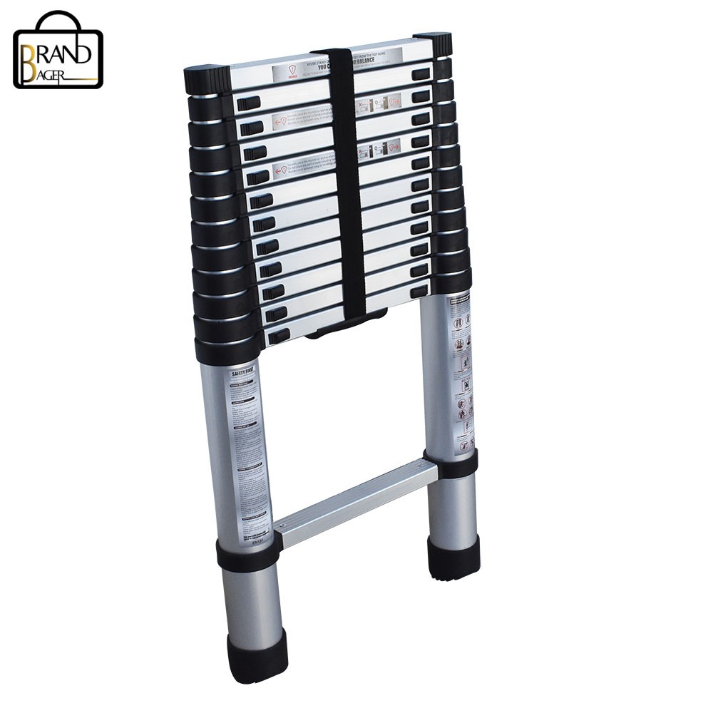 12.5 Feet 330Lbs Safe And Stable Extension Ladder Aluminum Folding Step Ladder