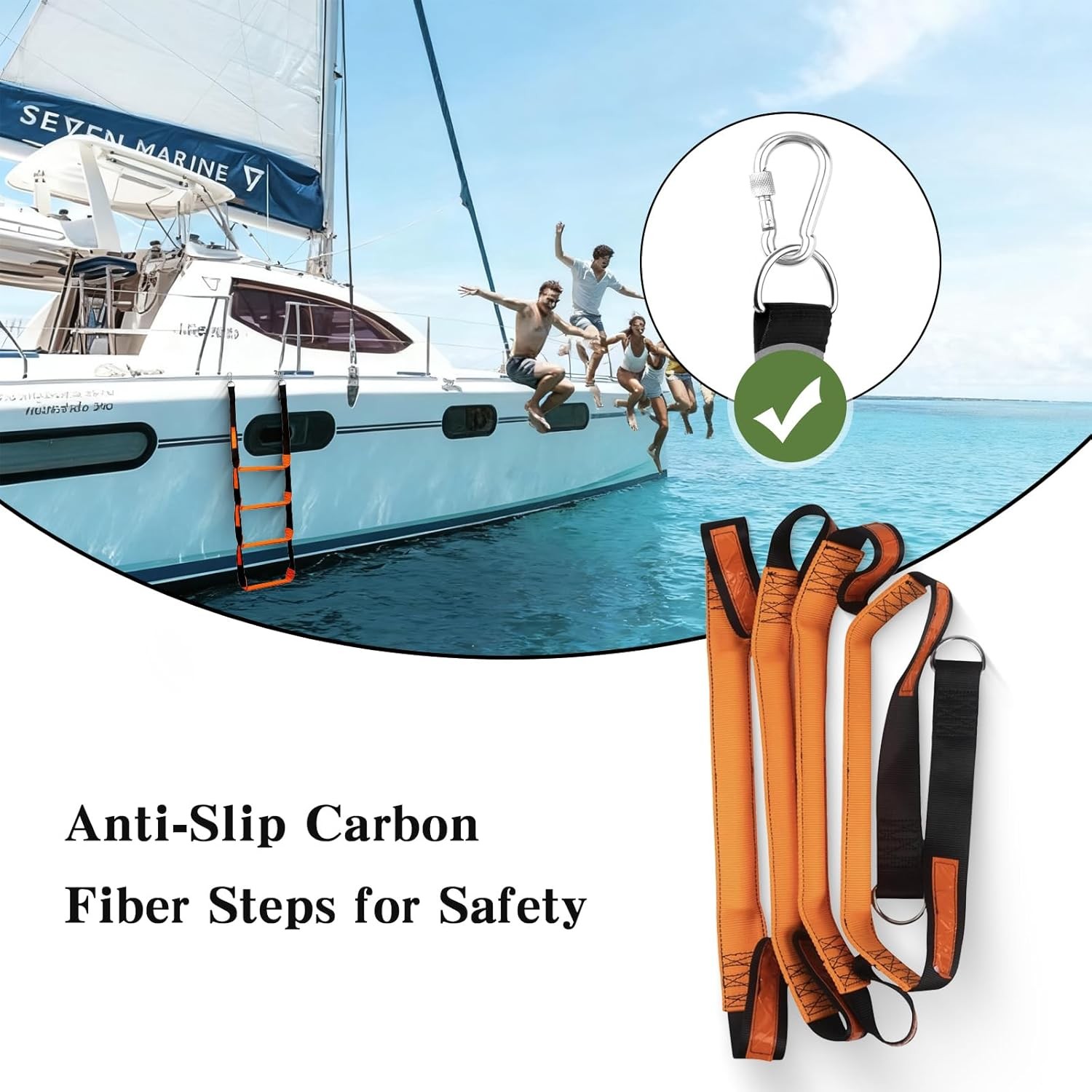 Boat Rope Ladder for Boat Safety and Easy Boarding, Reliable Boat Climbing Rope